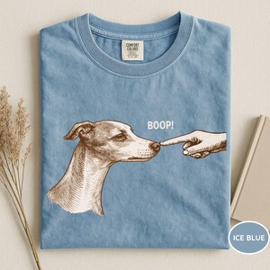 Comfort Colors® Greyhound Boop Shirt, Funny Whippet Dog Shirt, Cute Greyhound Shirt, Funny Dog Shirt, Iggy Shirt, Italian Greyhound Shirt Blue Jean