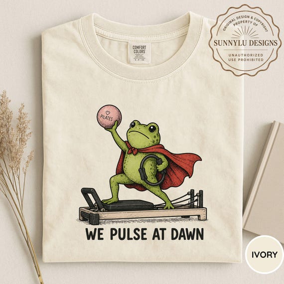 Comfort Colors® Funny Pilates Shirt, Pilates Lover Shirt, Pilates Fan Shirt, Pilates Lover Gift, Cute Pilates Shirt, Funny Frog Pilates Tee