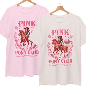 Pink Pony Club Unisex Heavy Cotton Tee, Fun Graphic Tee, Unique Dance Shirt, Casual Wear, Gift for Chappell Roan Fans, Pop Song T-Shirt