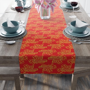 Table Runner, Kansas City Chiefs NFL Football Tablecloth, KC Football Table Cover, Super Bowl Party Supplies, Party Supply