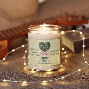 Greatest is Love Inspirational Heart Topiary Scented Soy Candle, 9oz, Love Candle Gift, Valentine&#39;s Candle, Wedding Candle, Christian Gift