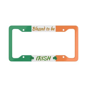 Irish Pride License Plate Frame - Blessed to be Irish, Car Accessories, Gift for Irishmen, Irish Culture Decor, Auto Decor, Proud