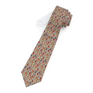 Colorful Patterned Necktie with Bar Theme, Gift for Drink Lovers - Cocktails, Perfect for Weddings Parties, Stylish Tie, Wine Whiskey Gift