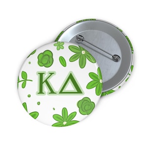 Greek Sorority Pin Buttons, Sorority Symbol Button, Kappa Delta Floral Design, Game Day Apparel, KD Rush Gifts, KayDee Pin, Kay Dee Gift