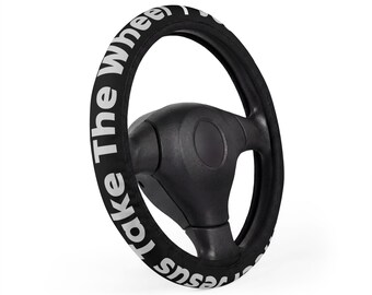 Jesus Take The Wheel Car Steering Wheel Cover | Typographic Faith Design