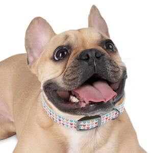 Colorful Heart Dog Collar, Love Pet Accessory, Cute Dog Gift, Adjustable Pet Collar, Valentine's Day Gift