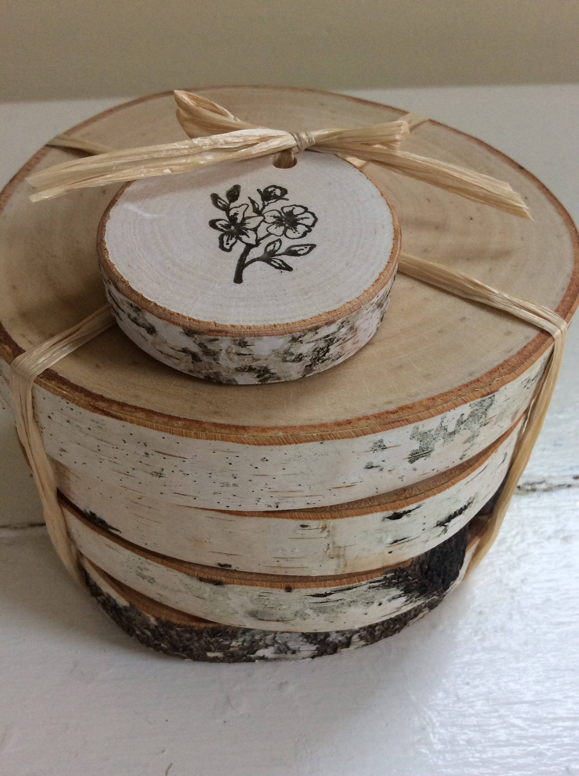 Birch Coasters Set of 4 Natural Home Accent Wonderful Gift Etsy