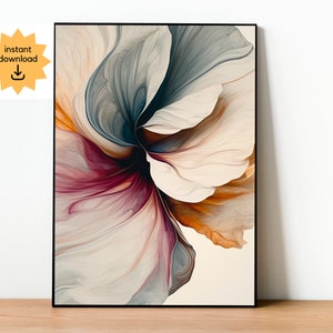 Flower Elegance: Chic Printable Large Statement Wall Art, Contemporary Floral Digital Download for Home Styling