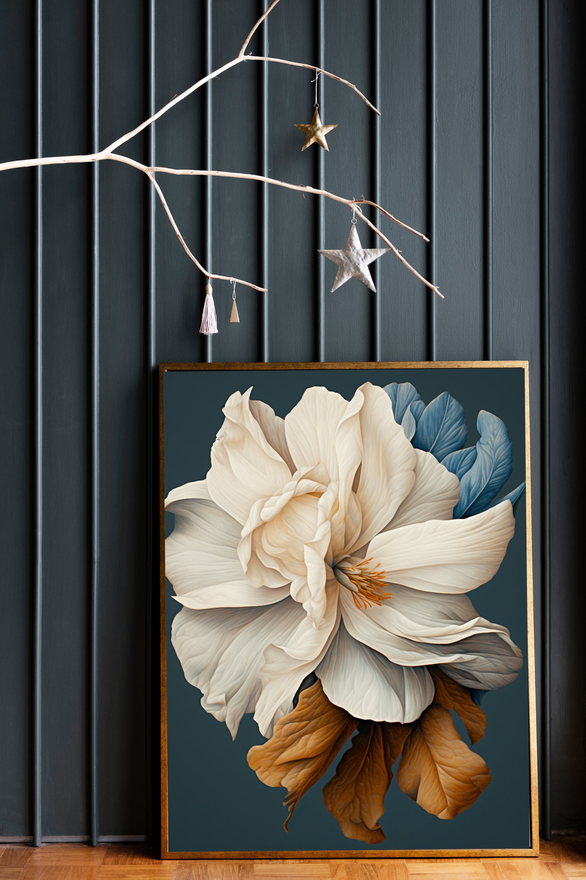 Buy Digital Art Work Large Wall Art of Realistic Blue & White Petal