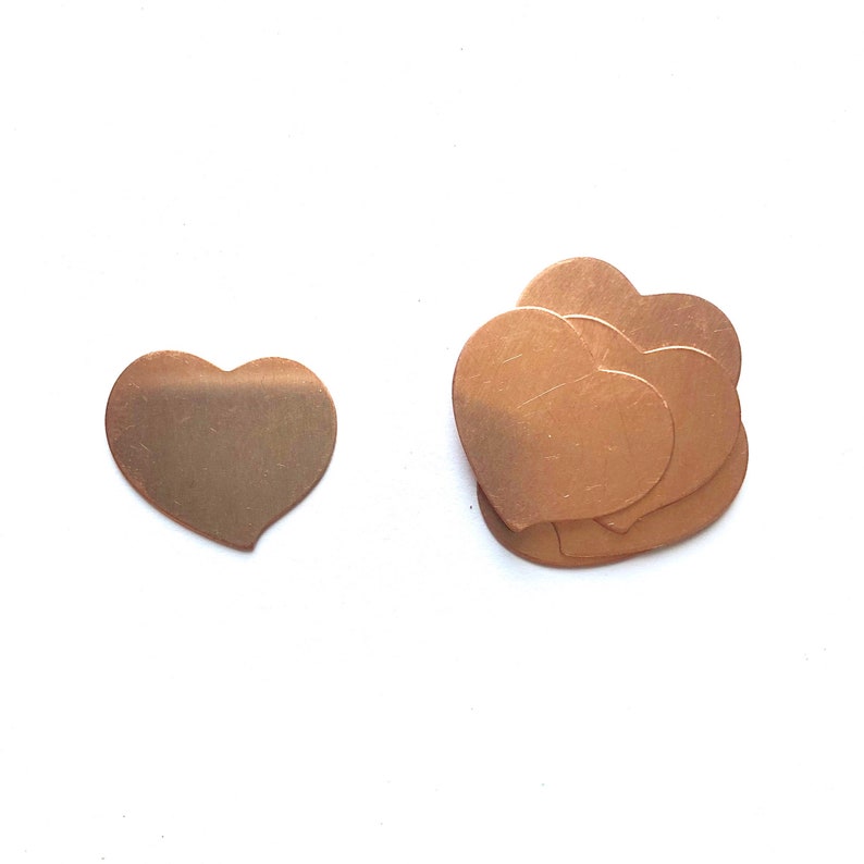 Copper Heart, Heart Stylized, Heart Charm, Blank, Copper Stamping, Copper Form, Copper Component, Copper, Copper Shape, Painting with Fire image 1
