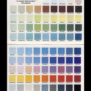 Color Chart, Thompson Color Chart, Enamel Color Chart, Enamel Sample Color Chart, 4 pages