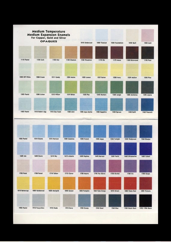 Enamel Color Chart