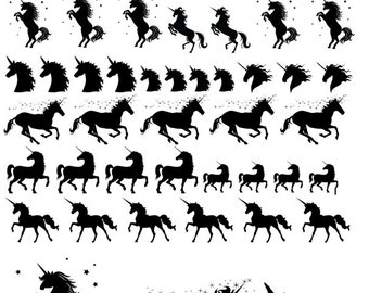 Unicorn, Unicorn Decals, Full Sheet, Decals for Enameling, Decal for Enamel, Decal Sheet, Ceramic Decals for Enamel, Ceramics, or Glass