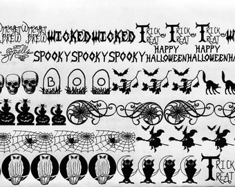 Halloween Decals, Decals for Enamel, Image Transfer, Ceramics, Glass, Decals, Waterslide Decals,  Enamel Surface Design, Painting with Fire