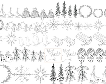 Winter Decals, Decals for Enamel, Image Transfer, Ceramics, Glass, Decals, Waterslide Decals,  Enamel Surface Design, Painting with Fire