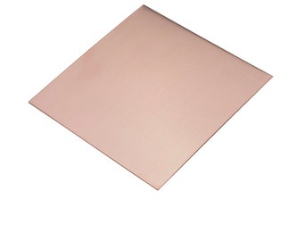 Copper Sheet, 6 x 6 inches, Raw Copper, Copper, Copper Tile, Metalworking Supply, Enameling Supply, 18 ga, 20 ga, 22 ga, 24 ga, 26 ga, 28 ga
