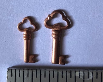 Key, Key Shape, Key Copper Form, Copper Blanks, Copper Forms, Copper Shapes, Copper Components, Painting with Fire, Copper, 22 gauge, qty 2