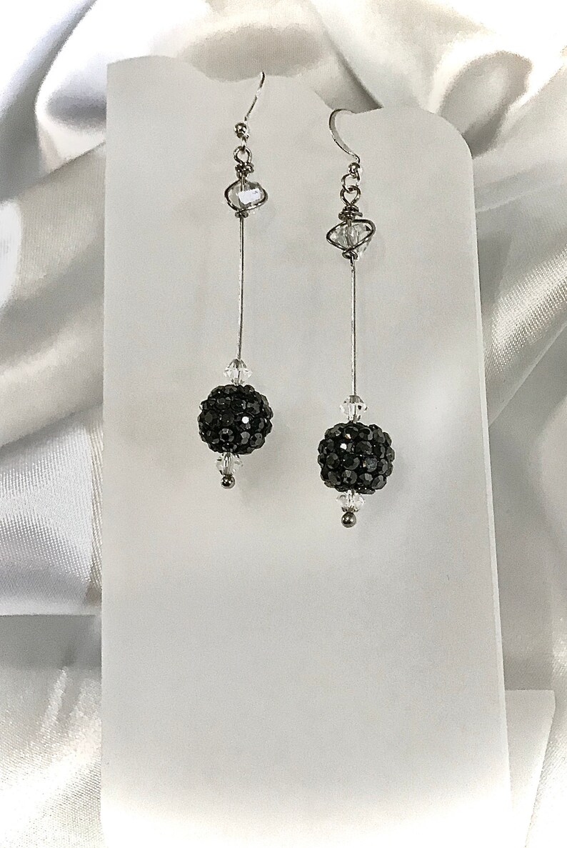 Black /& Silver Dazzle Dangles
