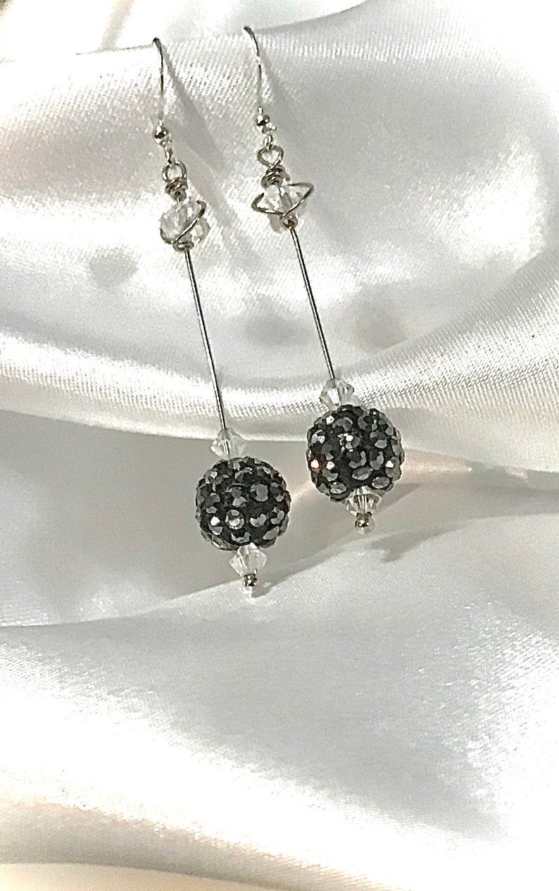 Black /& Silver Dazzle Dangles