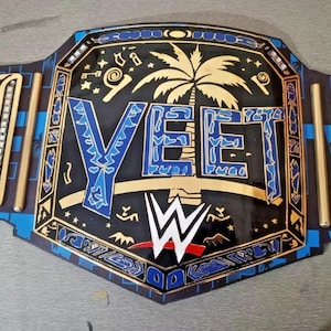 YEET Heavyweight Wrestling Championship Belt wrestling title belt 2mm/4mm plates premium quality leather strap championship wrestling belt.