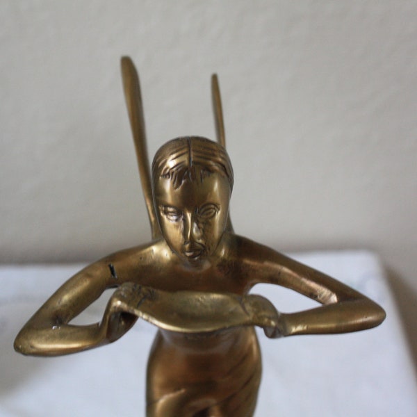 Solid Brass Statuette Fairy/Nymph/Art-Deco 1920's/Made in India