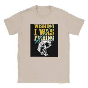 Lustiges Angeln T-Shirt - &#39;Wishing I Was Fischen&#39; - Perfekt für Angler und Outdoor-Liebhaber