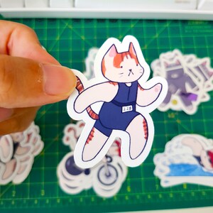 Orange Tabby - Laufende Katze -Marathon Aufkleber - Künstler Briefpapier