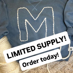 Custom Hand Embroidered Single Initial Toddler Sweatshirt