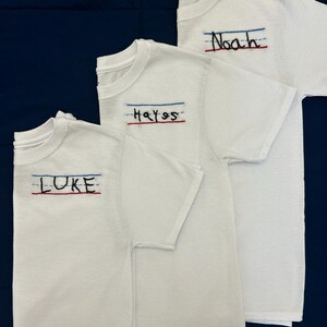 Custom Hand Embroidered Signature Shirt or Ornament: Keepsake Gift - Etsy
