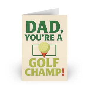 Grußkarte für Papa zum Thema Golf, perfekt für Golfliebhaber am Vatertag, Geburtstage, Wertschätzung des Sports, Karte für Papa und Vaterfiguren