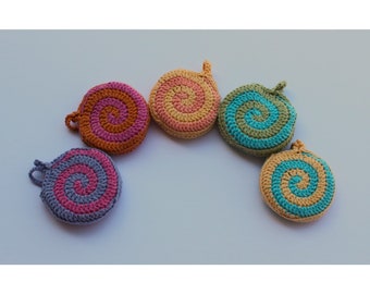 Crochet Swirl Airpod Case / Backpack Pouch / Purse Charm / Earbud Holder