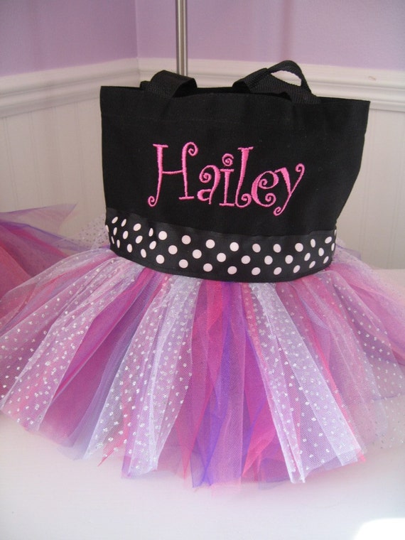 Items similar to Embroidered Dance Bag - Pinks and Purples - Full size ...