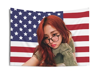 Yunjin America Flag Banner, Yunjin Custom Kpop Flag, Yunjin Merch, Gift Ideas for Fangirls Fanboys, Birthday Gift & Concert Merch