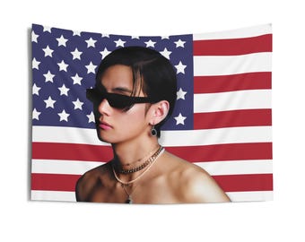 Bangtan Taehyung Stunning Visuals Pink American Flag