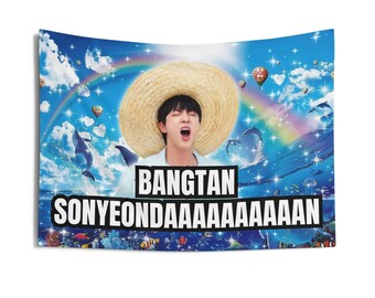 Seokjin Screaming Dolphin Meme Tapestry: Bangtan Kpop Fan Gift