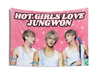 Banner de concierto de Jungwon Blonde Hot Girls, bandera de Jungwon Kpop, artículos de Jungwon, ideas de regalo para fans, regalos de cumpleaños y artículos de conciertos
