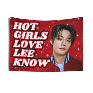 Skz Lee Know Magazine Hot Girls Concert Banner, Stray Kids Members Kpop Flag, Skz Tour Merch, Gift Idea Stays, Birthday Gift & Concert Merch
