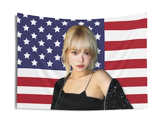 Eunchae Blonde America Flag Banner, Eunchae Custom Kpop Flag, Eunchae Merch, Gift Ideas for Fangirls Fanboys, Birthday Gift & Concert Merch