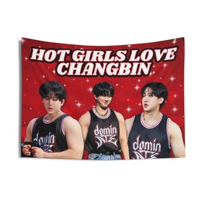 Skz Changbin Dominate Jersey Hot Girls Banner, Stray Kids Members Kpop Flag, Skz Tour Merch, Gift Ideas Stays, Birthday Gift & Concert Merch