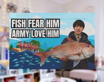 Jin Tour Fishing Concert Banner, Seokjin Tour 2025 Custom Kpop Flag, Bangtan Jin Merch, Gift Idea Kpop Fan, Birthday Gift & Concert Merch
