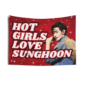 Enha Sunghoon Denim America Flag Banner, Sunghoon Kpop Flag, Sunghoon Tour 2025 Merch, Gift Ideas Kpop Fans, Birthday Gift Concert Merch