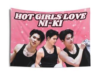 Enha Niki Black Tee Hot Girls Concert Banner, Enha Ni-ki Kpop Flag, Enha Niki Merch, Gift Ideas for Fangirls, Birthday Gift & Concert Merch