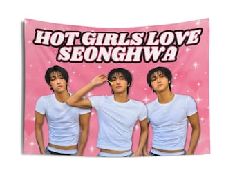 Camiseta blanca de Ateez Seonghwa con pancarta de chicas atractivas, bandera de Kpop de Ateez, artículos de la gira de Ateez 2025, idea de regalo para Atiny, regalo de cumpleaños y artículos de conciertos.