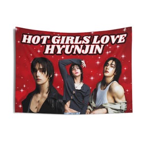 Skz Hyunjin Magazine Hot Girls Concert Banner, Stray Kids Members Kpop Flag, Skz Tour Merch, Gift Ideas Stays, Birthday Gift & Concert Merch