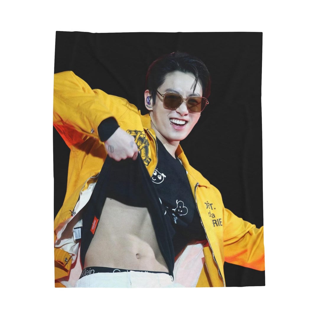 Jungkook Abs PTD Plush Blanket, 2025 Jk Custom Kpop Blanket