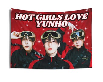 Ateez Yunho Aniteez Hot Girls Concert Banner, Ateez Kpop Flag, Ateez Tour 2025 Merch, Gift Ideas for Atiny, Birthday Gift & Concert Merch