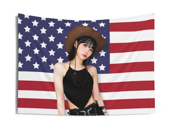 Chaewon America Flag Banner, Chaewon Custom Kpop Flag, Chaewon Merch, Gift Ideas for Fangirls Fanboys, Birthday Gift & Concert Merch