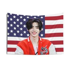 Enha Sunghoon Smile America Flag, Enha Sunghoon Kpop Flag, Enha Sunghoon Tour 2025 Merch, Gift Idea Kpop Fans, Birthday Gift Concert Merch