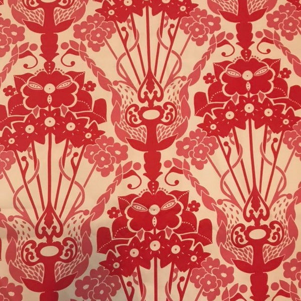 Anna maria horner westminster tessuto salotto nouveau mazzo rosso rosa 1/2 yard