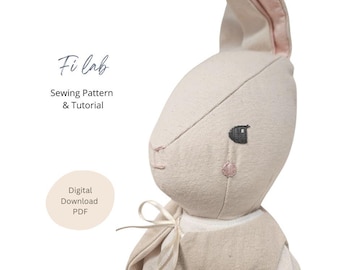 Bunny Sewing Pattern PDF Instant Download with Step-by-Step Instructions Bunny Kids Doll